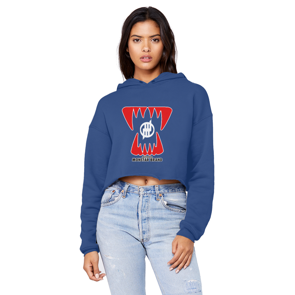 Mirrored Monstar Brand Unisex Cropped Raw Edge Boyfriend Hoodie