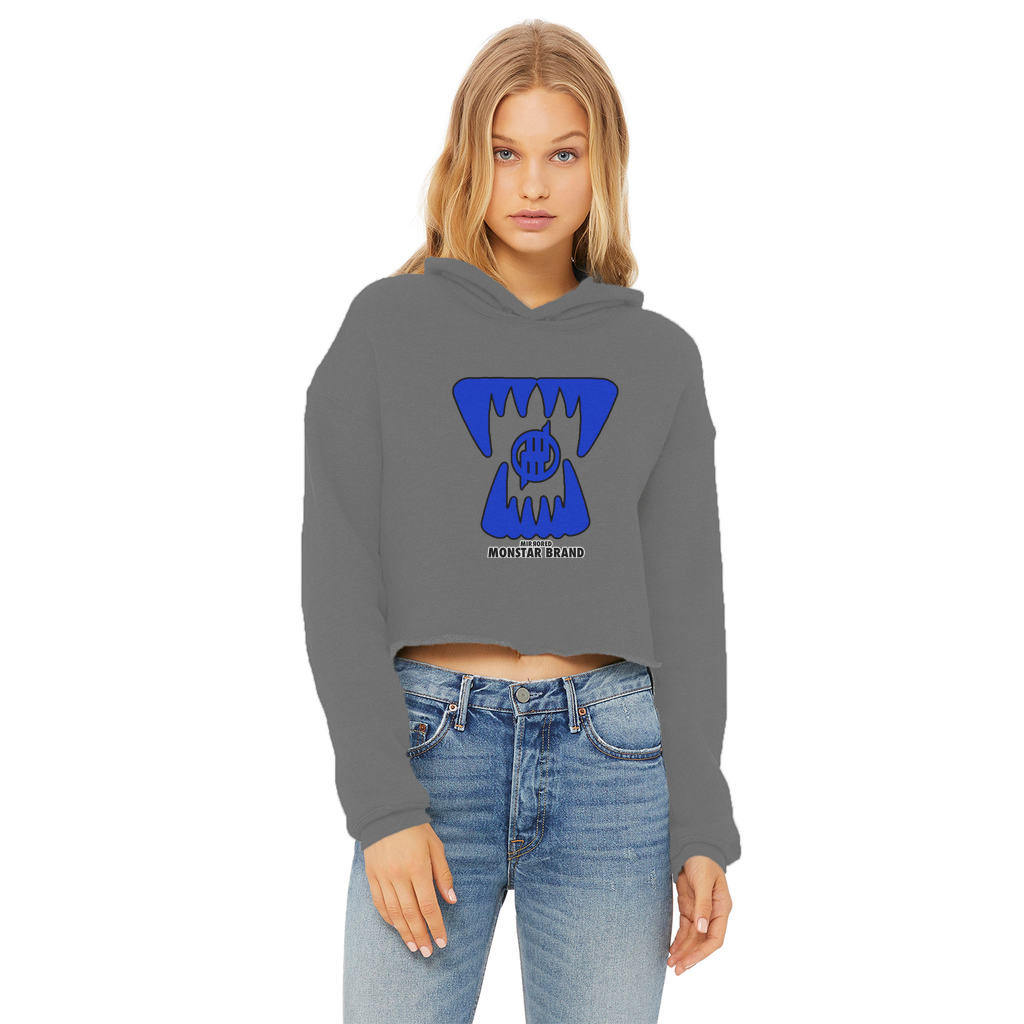 Mirrored Monstar Brand 5 Ladies Cropped Raw Edge Hoodie