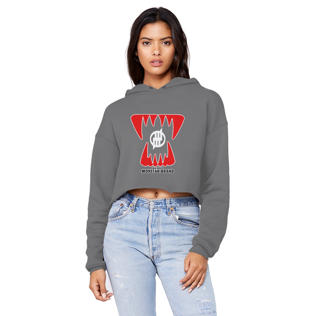 Mirrored Monstar Brand Unisex Cropped Raw Edge Boyfriend Hoodie