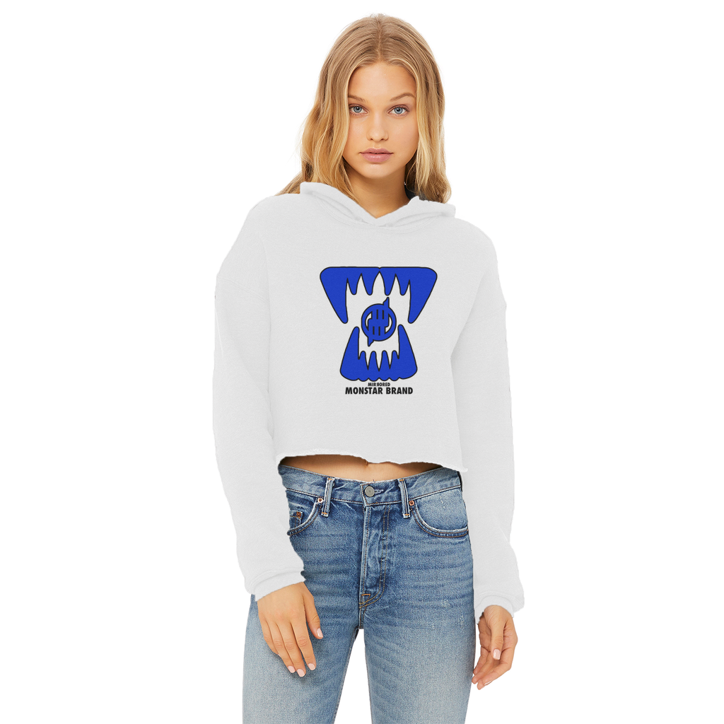 Mirrored Monstar Brand 5 Ladies Cropped Raw Edge Hoodie