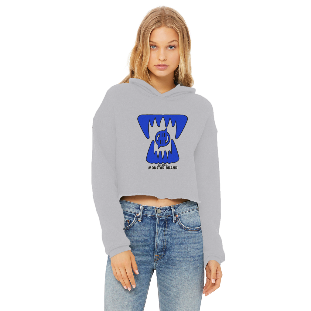 Mirrored Monstar Brand 5 Ladies Cropped Raw Edge Hoodie