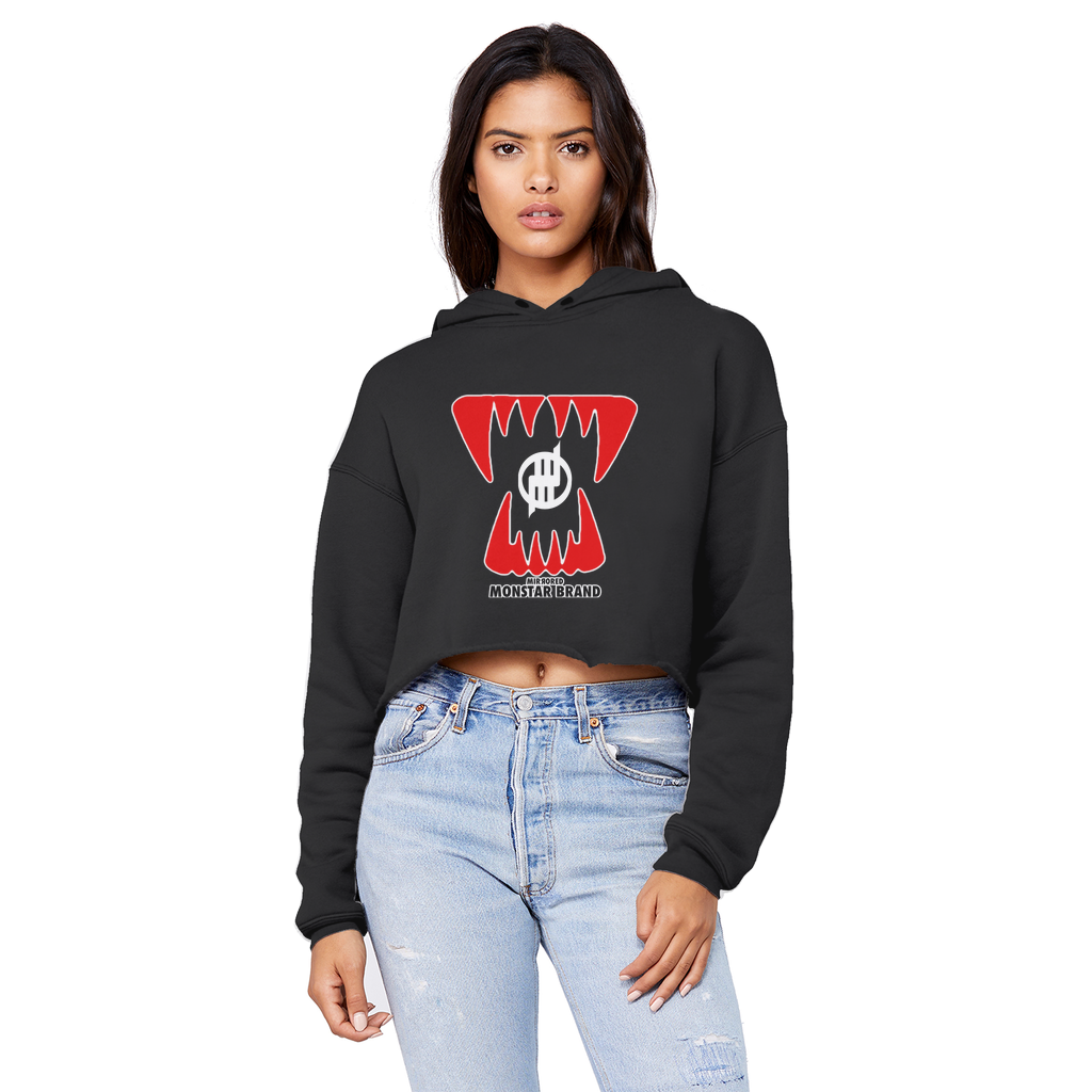 Mirrored Monstar Brand Unisex Cropped Raw Edge Boyfriend Hoodie