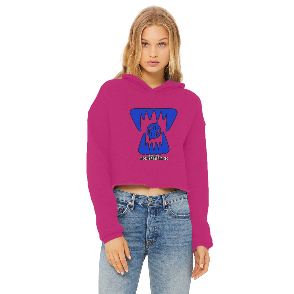 Mirrored Monstar Brand 5 Ladies Cropped Raw Edge Hoodie