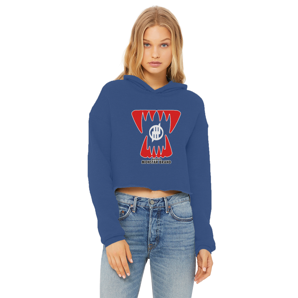 Mirrored Monstar Brand Ladies Cropped Raw Edge Hoodie